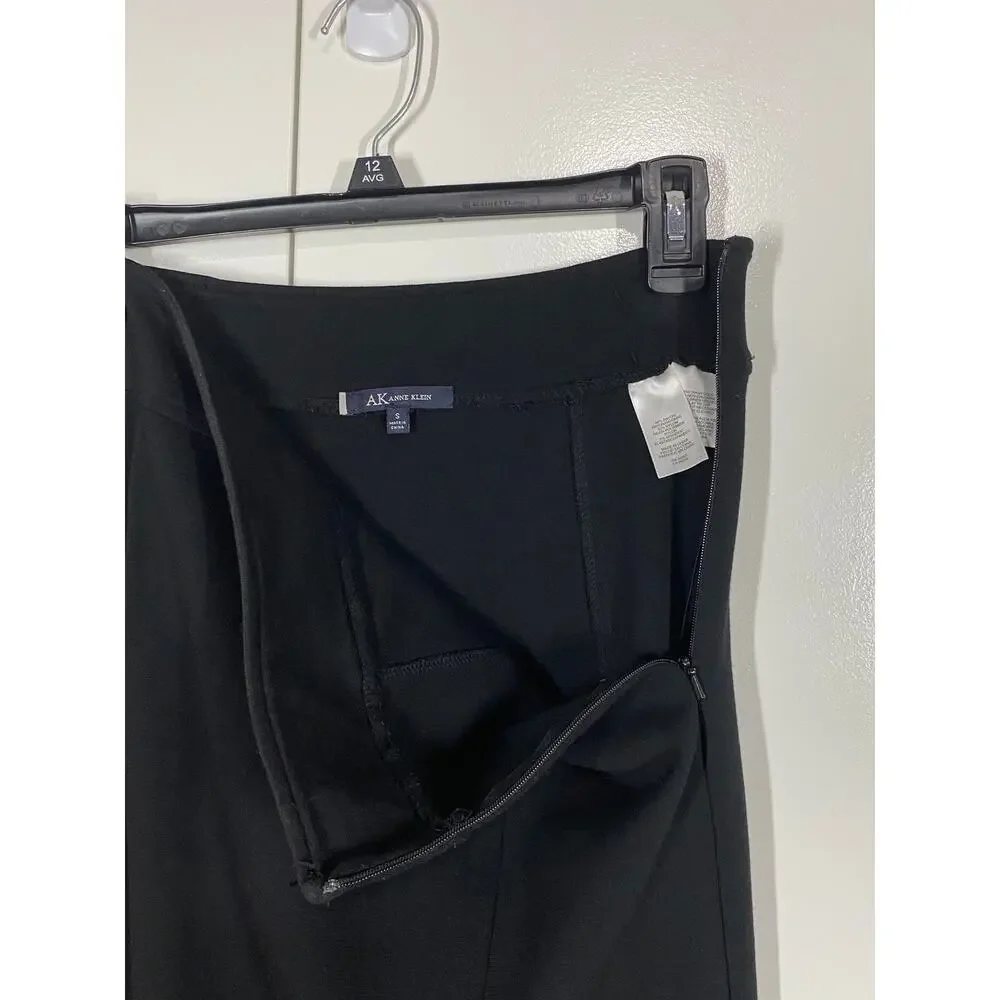 AK Anne Klein Black Ponte Knit Double Slit Pencil Skirt Size SMALL - Picture 4 of 9